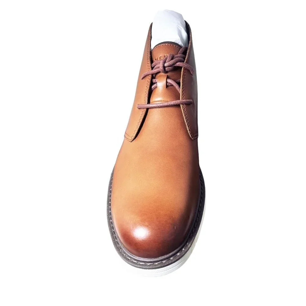 Cole Haan Mens Brown Leather Go To Lace Up White Sole Chukka Boots Sz 9 New